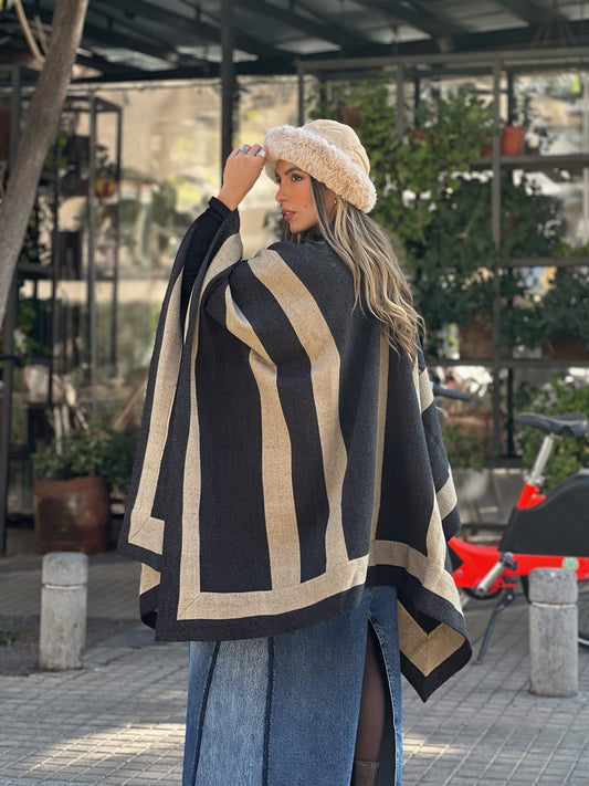 Manta Enhuinchada | Gris marengo y Beige