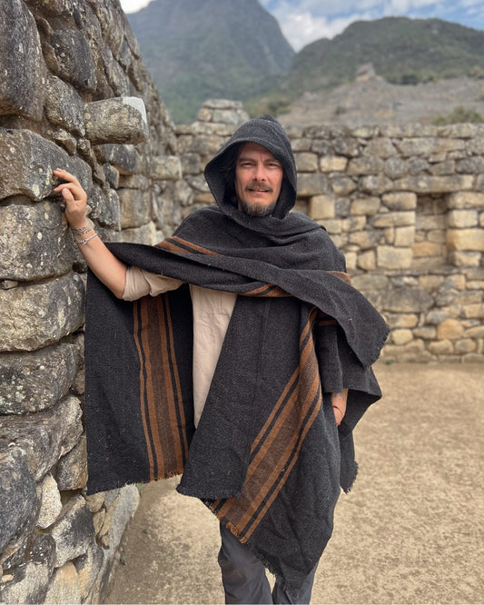 Ruana Copihue | Gris marengo y Camel