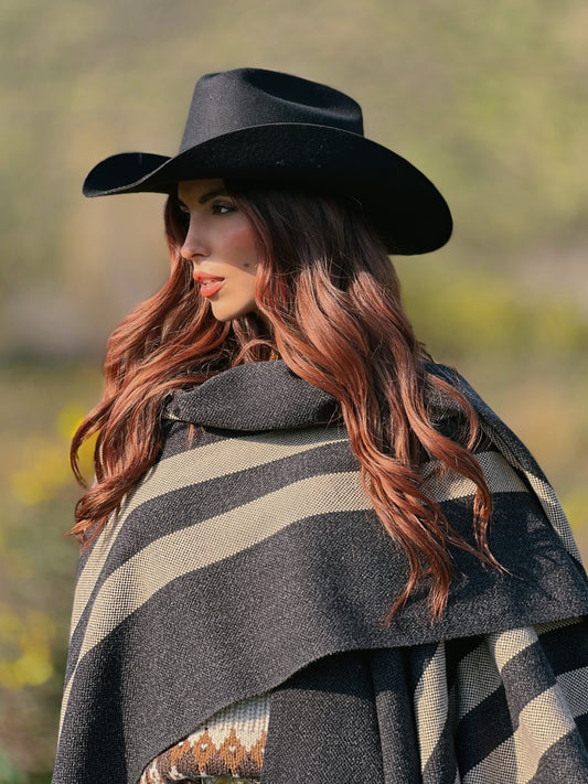 Ruana Suspiro | Gris marengo y Beige