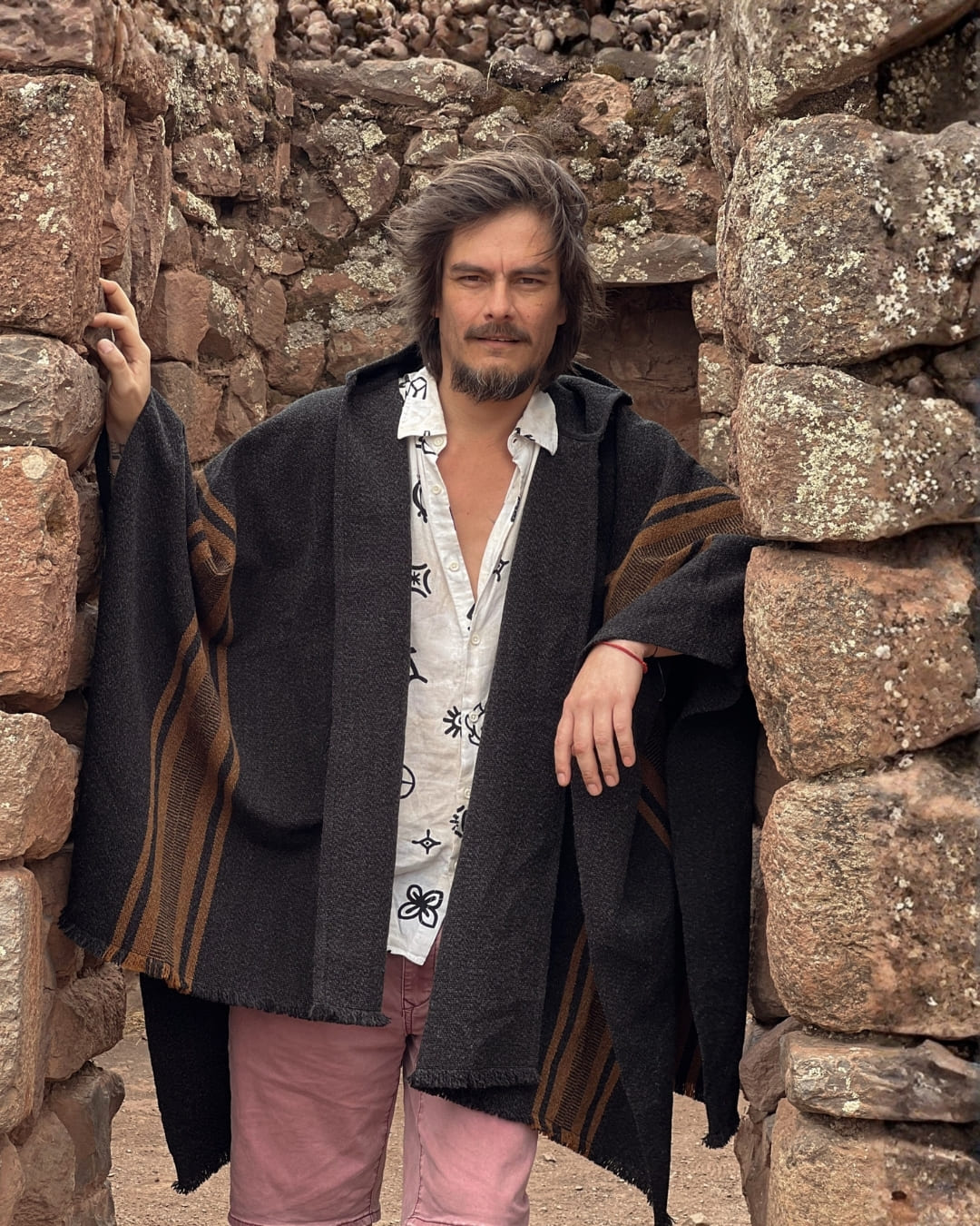 Ruana Copihue | Gris marengo y Camel