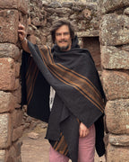 Ruana Copihue | Gris marengo y Camel