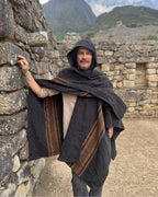 Ruana Copihue | Gris marengo y Camel