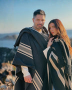 Ruana Copihue | Gris marengo y Beige