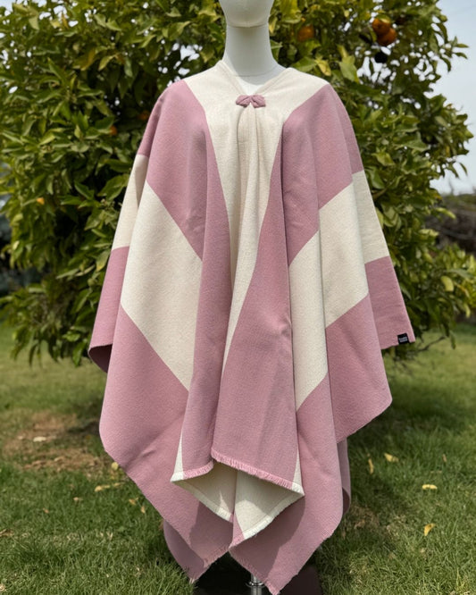 Manta Lenga | Rosada y Blanco