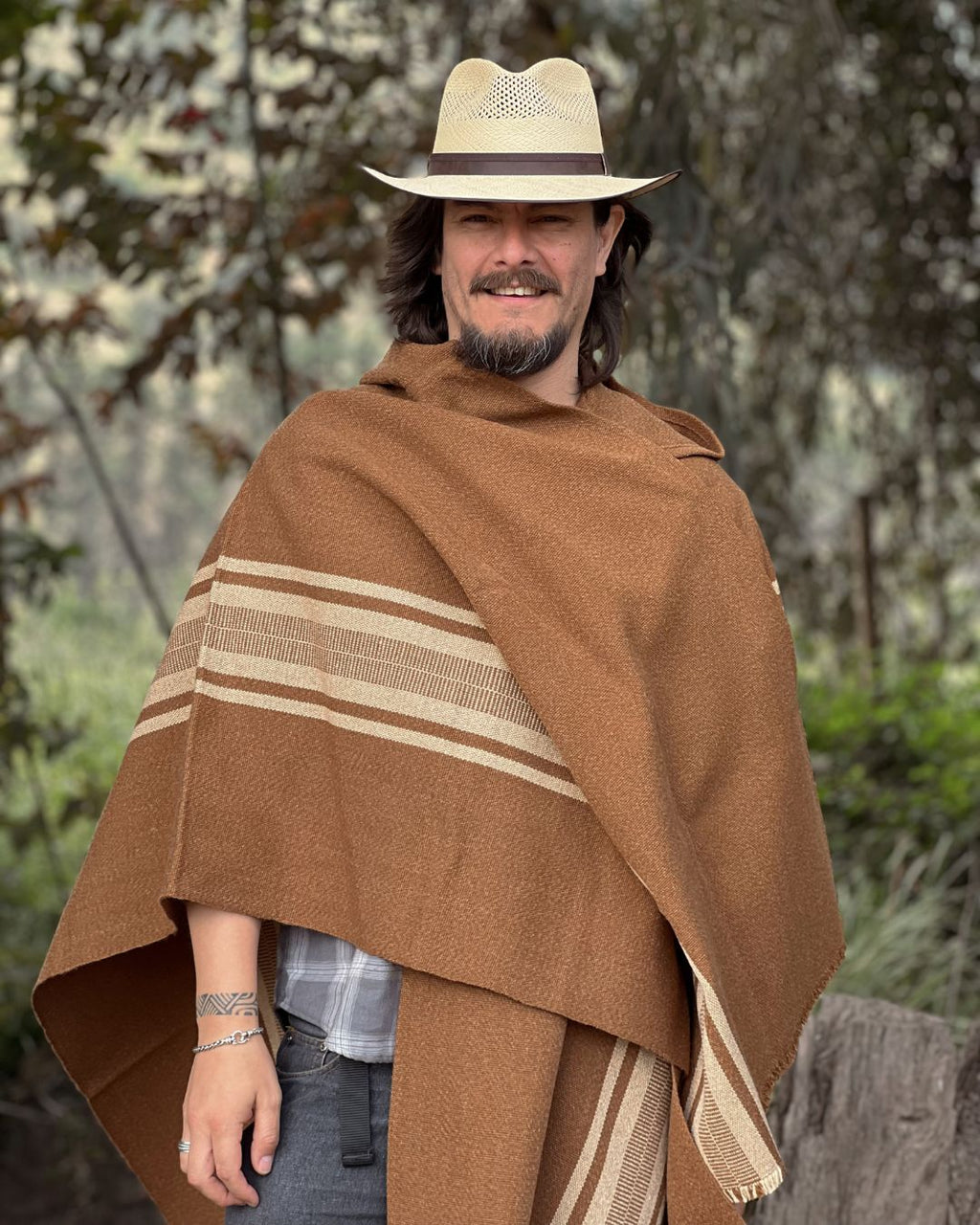 Ruana Copihue | Camel y Beige