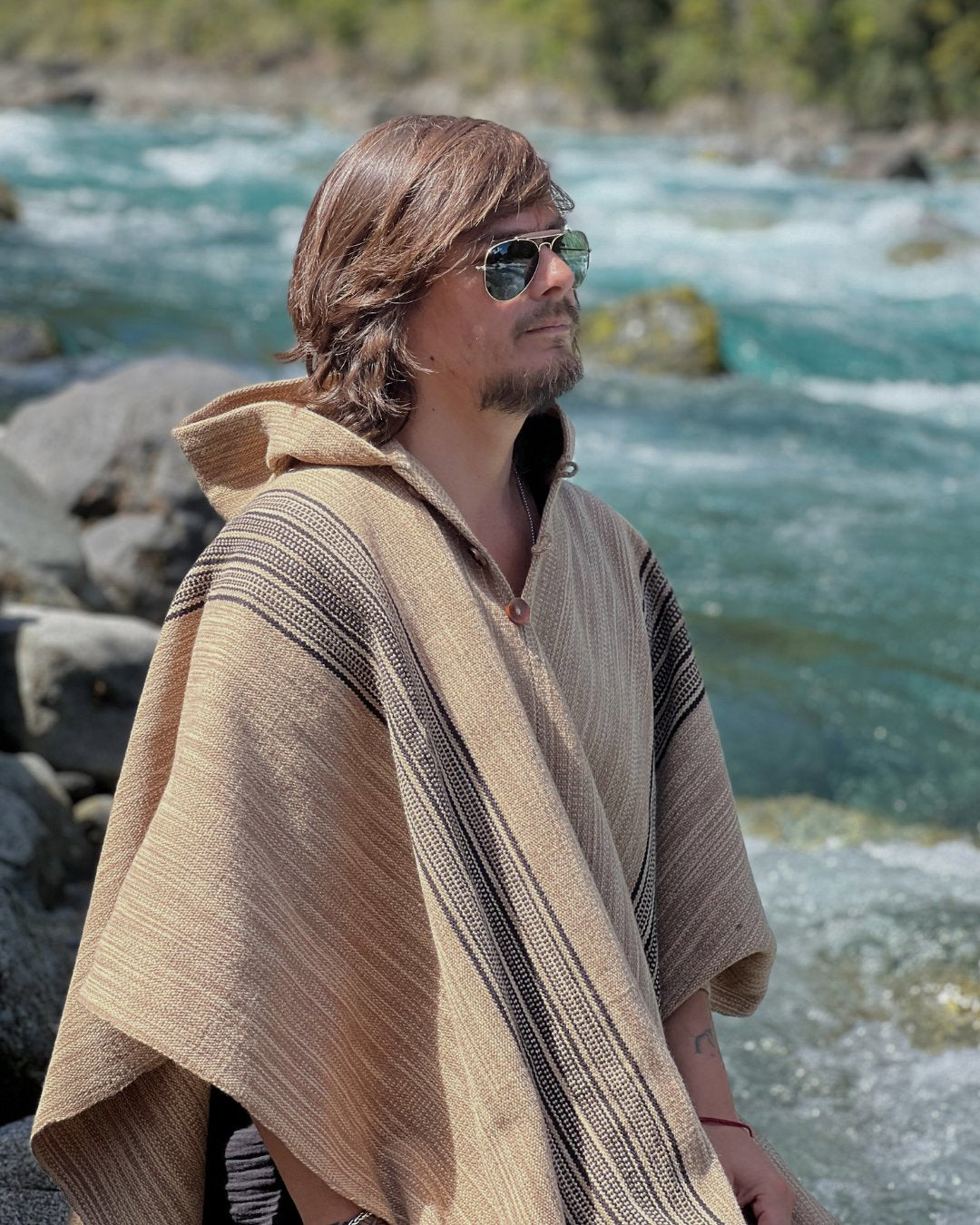 Poncho Queule | Beige Matizado