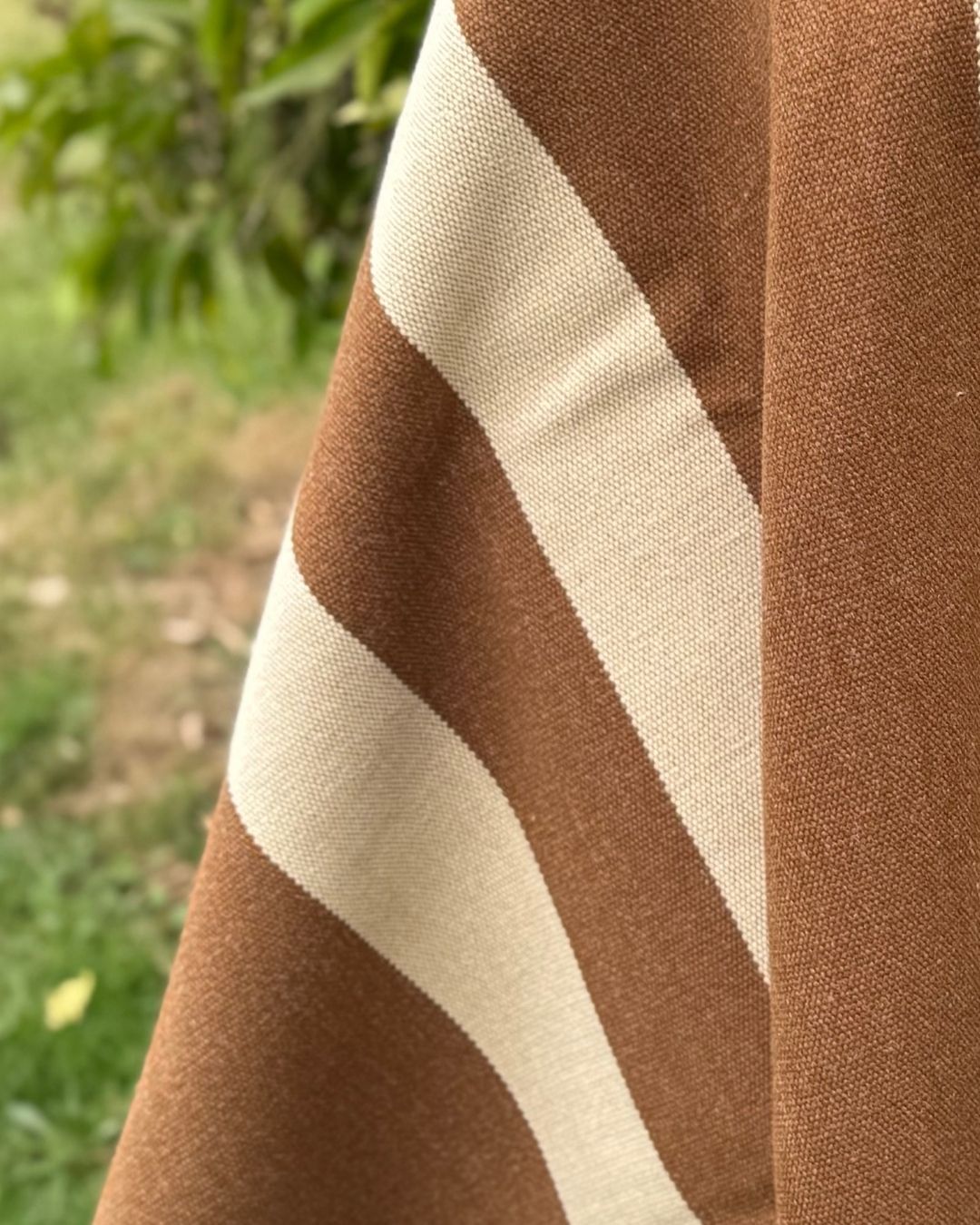Poncho | Camel líneas Beige