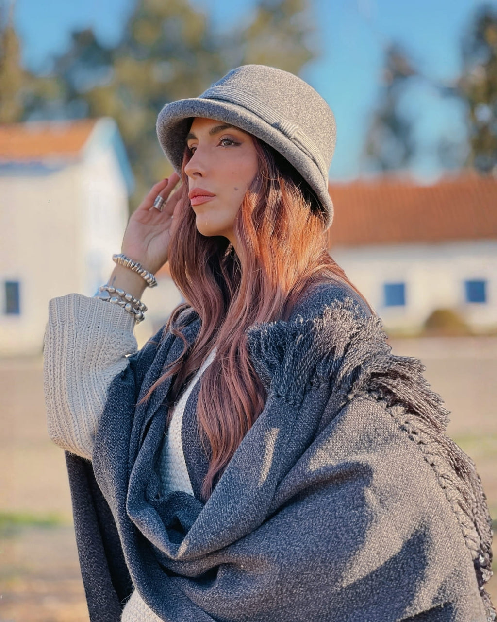 Ruana Suspiro | Gris marengo