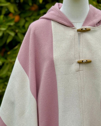 Poncho Lenga | Rosado y Blanco