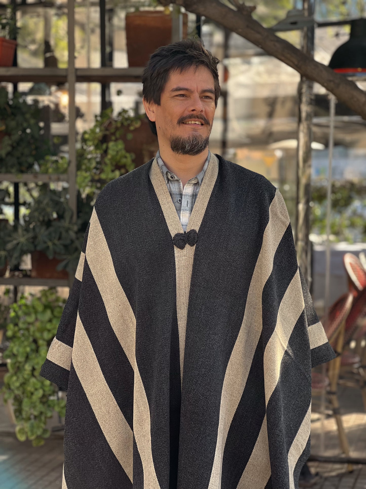 Manta Enhuinchada | Gris marengo y Beige