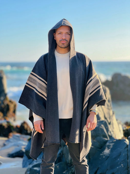 Ruana Copihue | Gris marengo y Beige