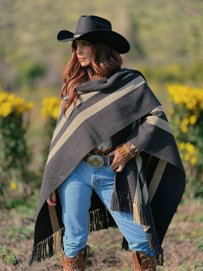 Ruana Suspiro | Gris marengo y Beige