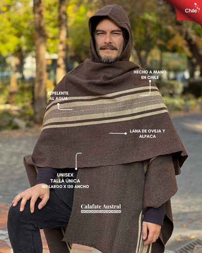 Ruana Copihue | Gris marengo y Camel
