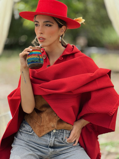 Poncho Clásico Rojo