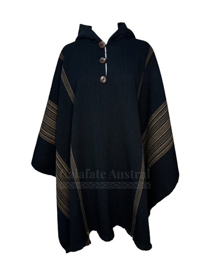 Poncho Arrayán Negro & Camel