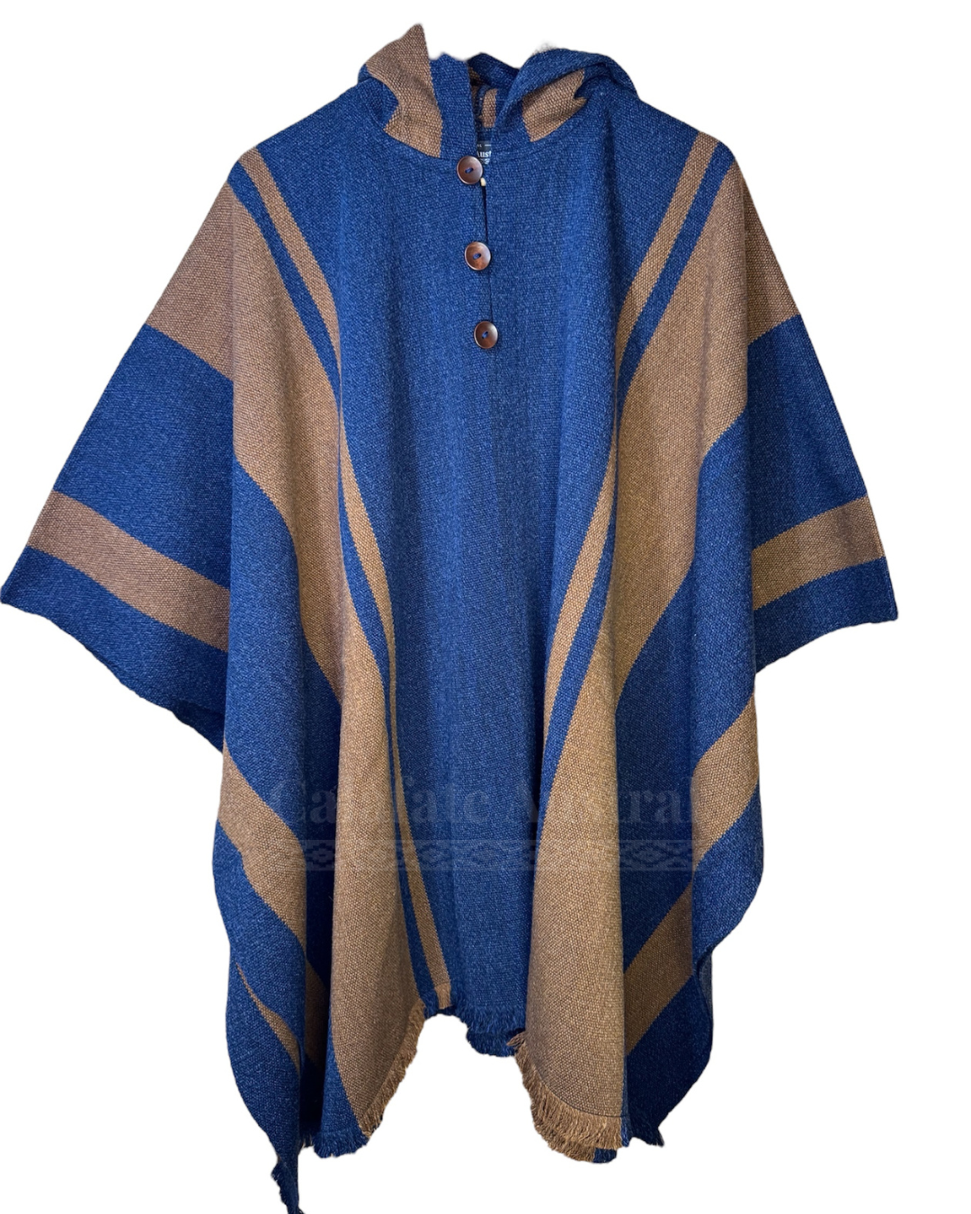 Poncho Ciprés Azul & Camel
