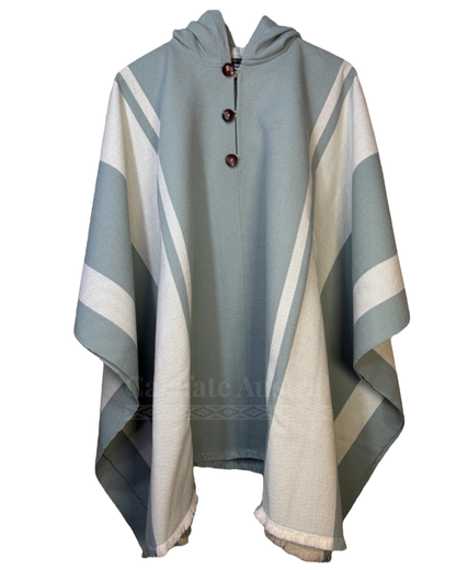 Poncho Ciprés Celeste & Blanco