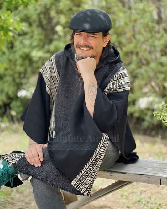 Poncho Queule - Negro & Gris marengo