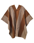Manta Roble camel con detalle de tejido en lana de oveja y alpaca