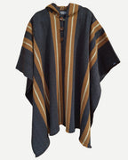 Poncho Alerce gris marengo y camel unisex repelente al agua hecho en Chile