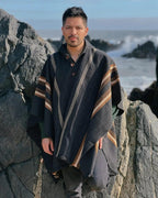 Poncho Arrayán | Gris Marengo Trama Camel - Calafate Austral
