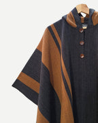 Poncho Ciprés | Gris marengo y camel - Calafate Austral