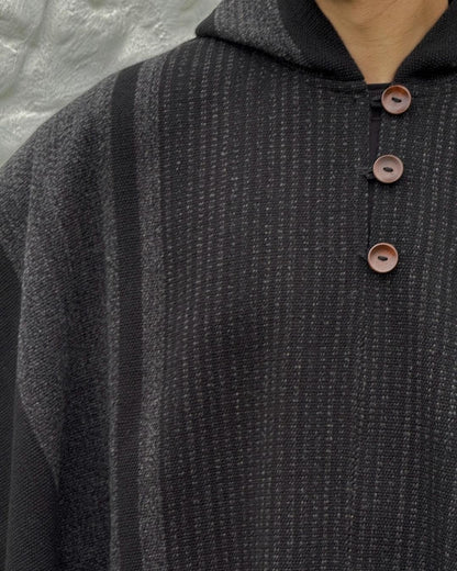 Poncho Ciprés | Negro Matizado y Gris Marengo - Calafate Austral