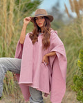 Poncho Clásico Rosa Palo con capucha Calafate Austral