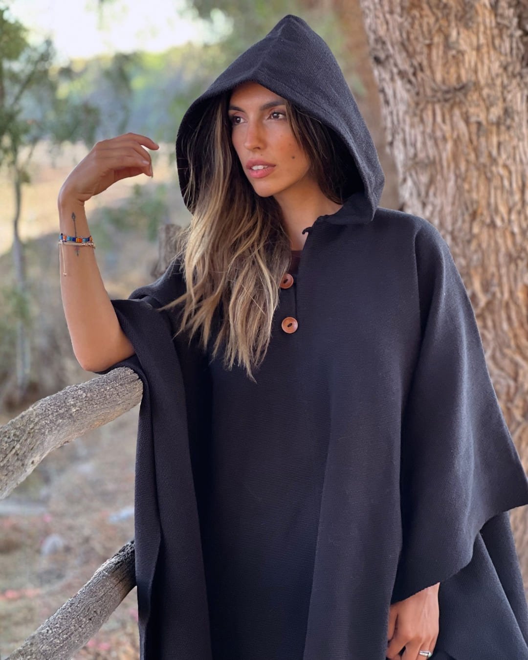 Poncho Liso | Negro - Calafate Austral