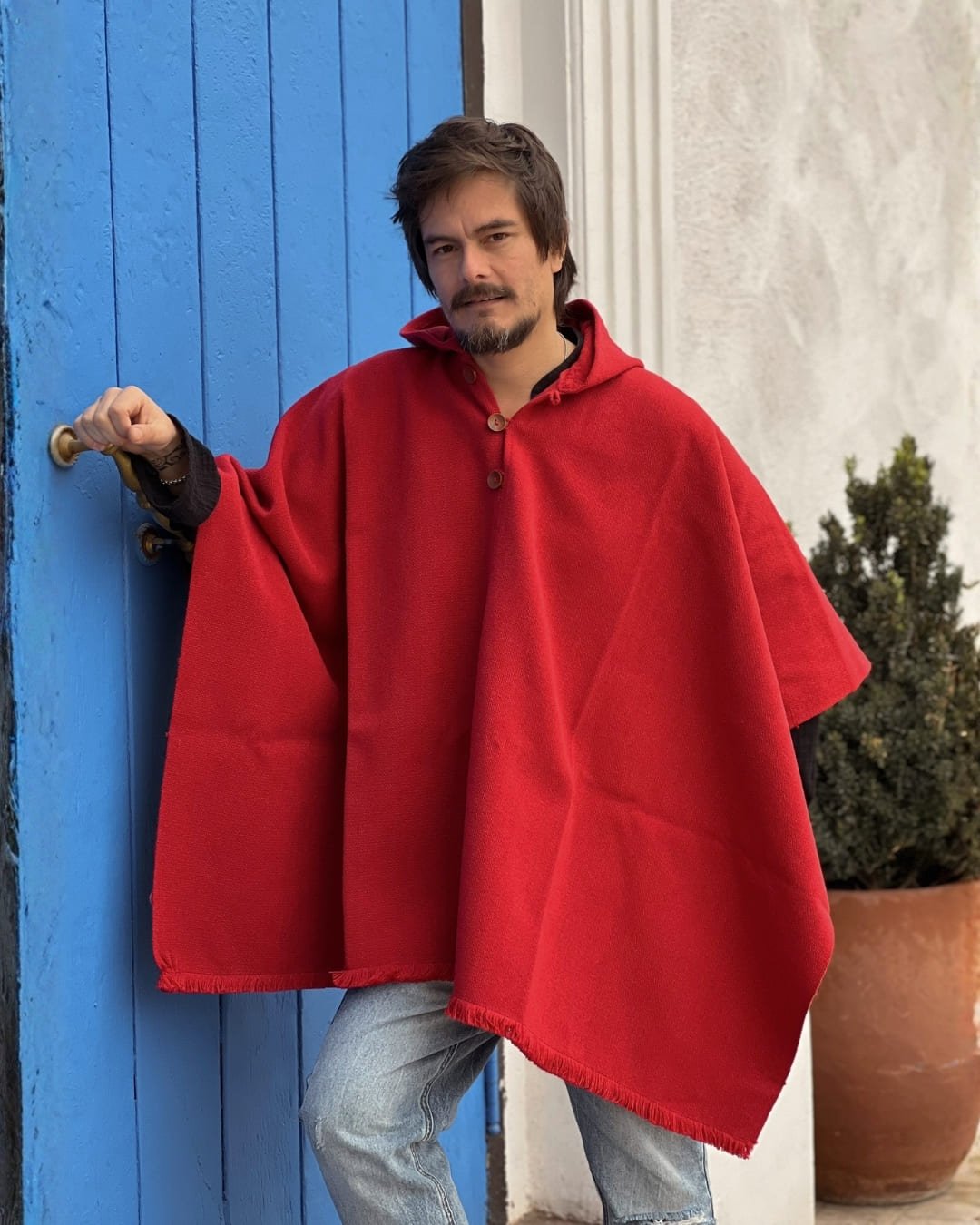 Poncho Liso | Rojo - Calafate Austral