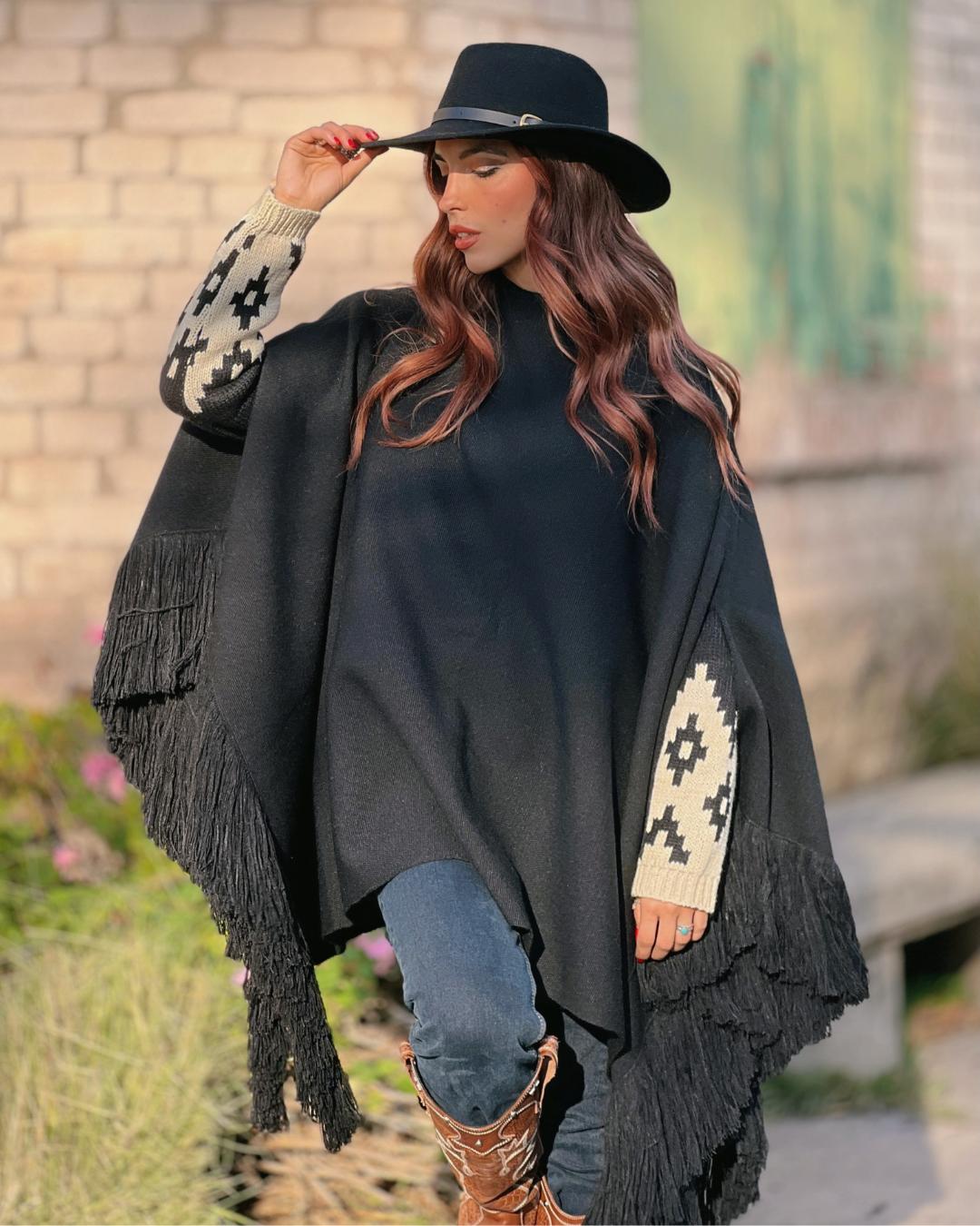 Poncho Patagua | Negro - Calafate Austral