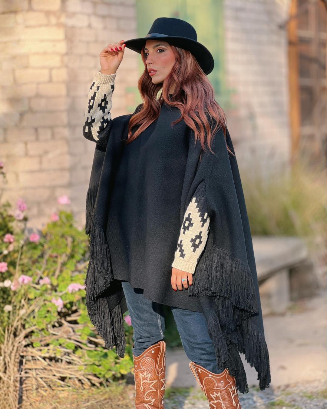 Poncho Patagua | Negro - Calafate Austral