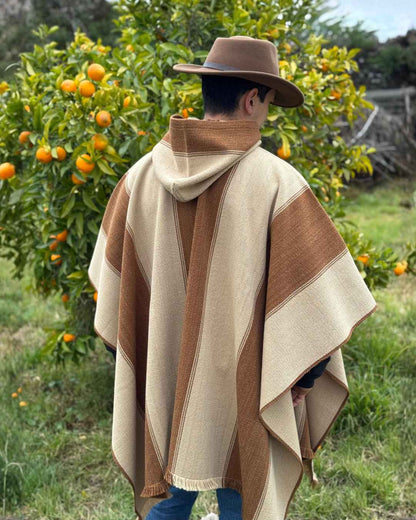 Poncho Roble | Camel y Beige - Calafate Austral