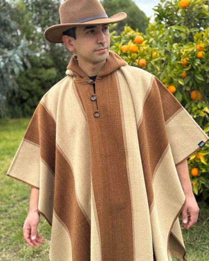 Poncho Roble | Camel y Beige - Calafate Austral