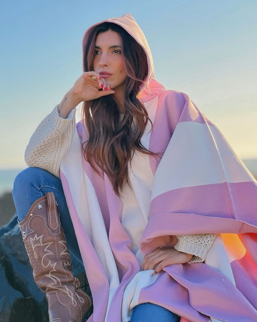 Poncho Lenga | Rosado