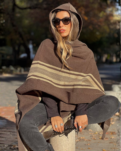 Ruana Copihue | Café moro y Beige - Calafate Austral