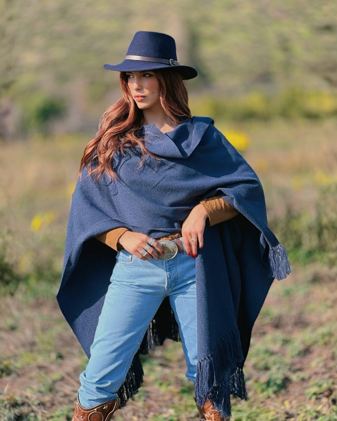 Ruana Suspiro | Azul - Calafate Austral
