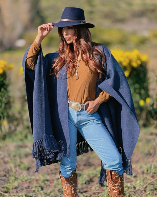 Ruana Suspiro | Azul - Calafate Austral