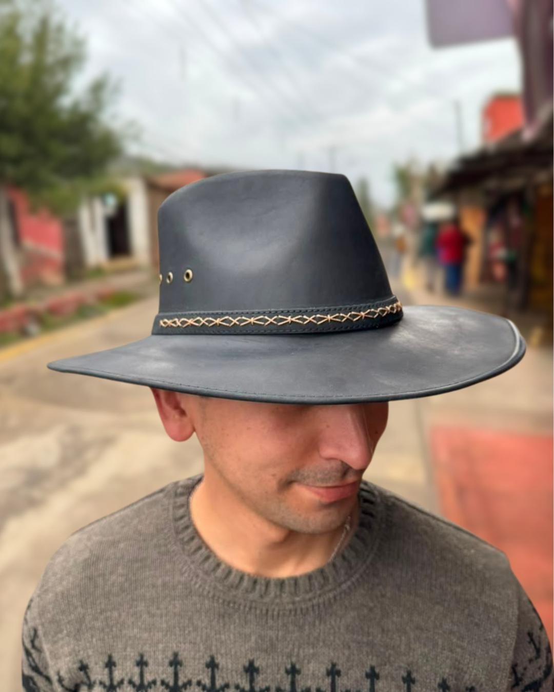 Sombrero Australiano | Cuero Natural - Calafate Austral