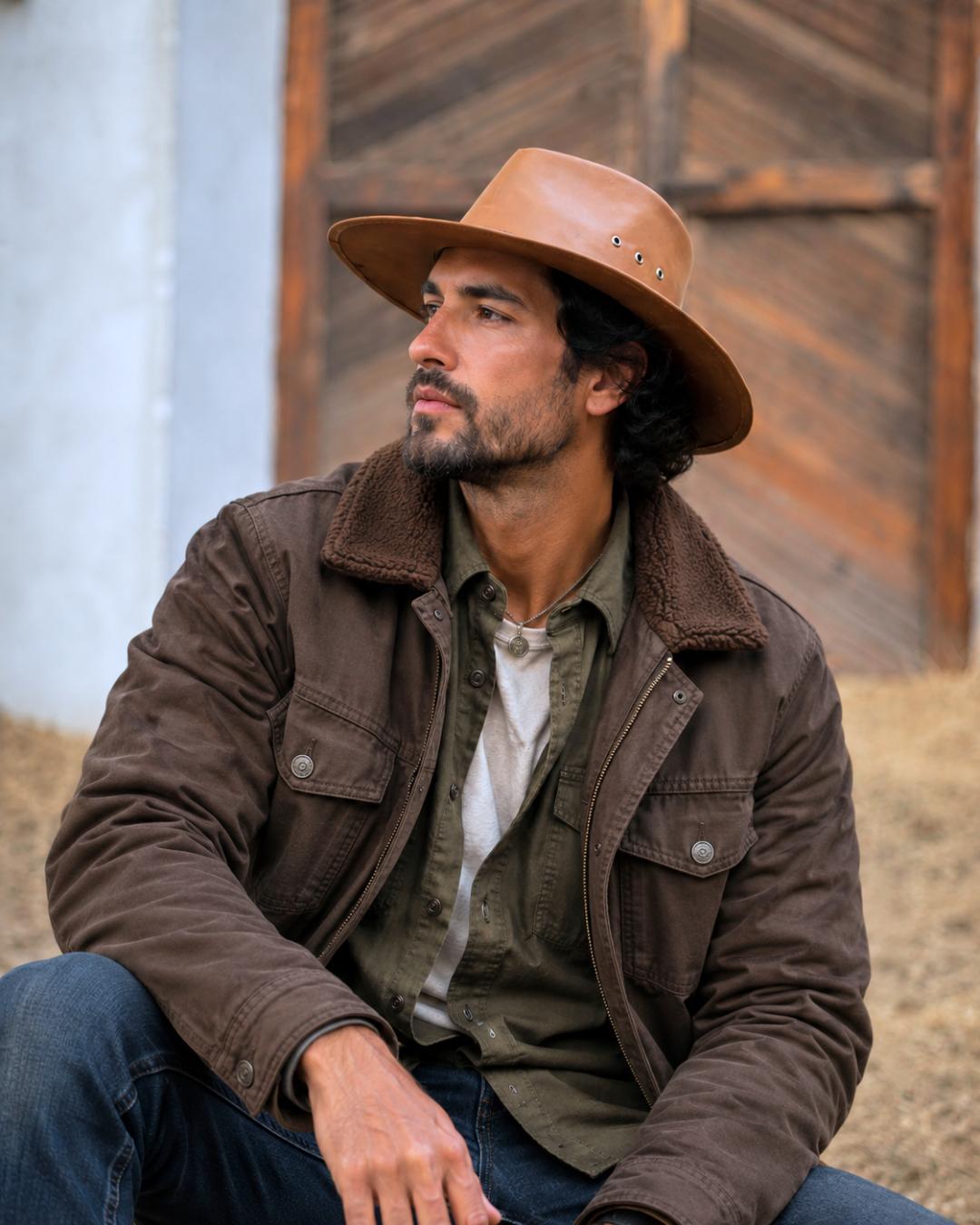 Sombrero Australiano | Cuero Natural - Calafate Austral