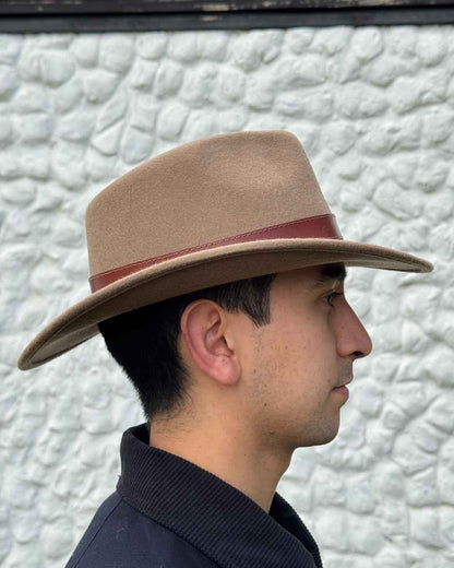 Sombrero Indiana Lana Correa Ancha | Beige - Calafate Austral