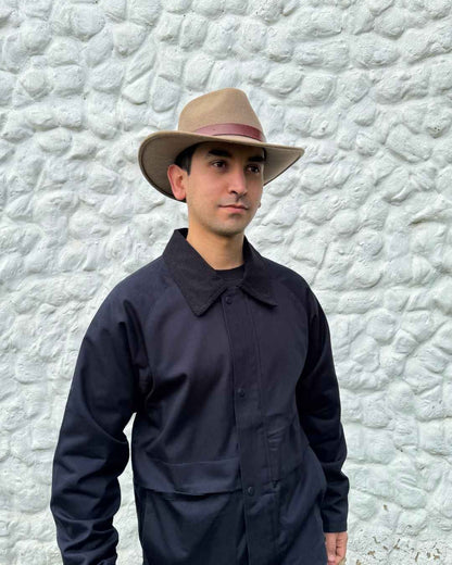 Sombrero Indiana Lana Correa Ancha | Beige - Calafate Austral