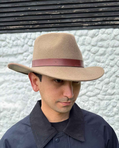 Sombrero Indiana Lana Correa Ancha | Beige - Calafate Austral