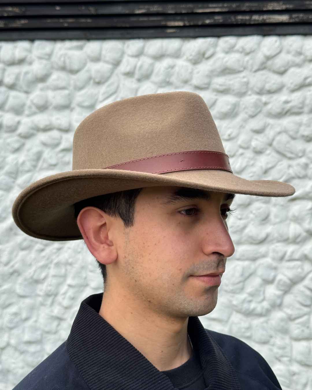 Sombrero Indiana Lana Correa Ancha | Beige - Calafate Austral