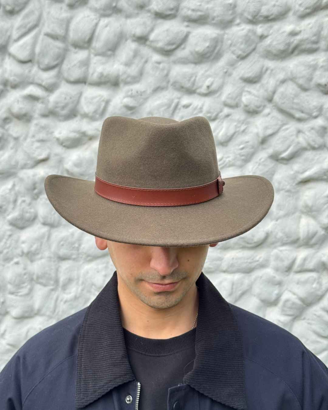 Sombrero Indiana Lana Correa Ancha | Verde - Calafate Austral
