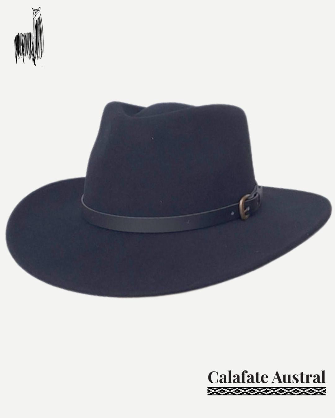 Sombrero Indiana Lana | Negro - Calafate Austral