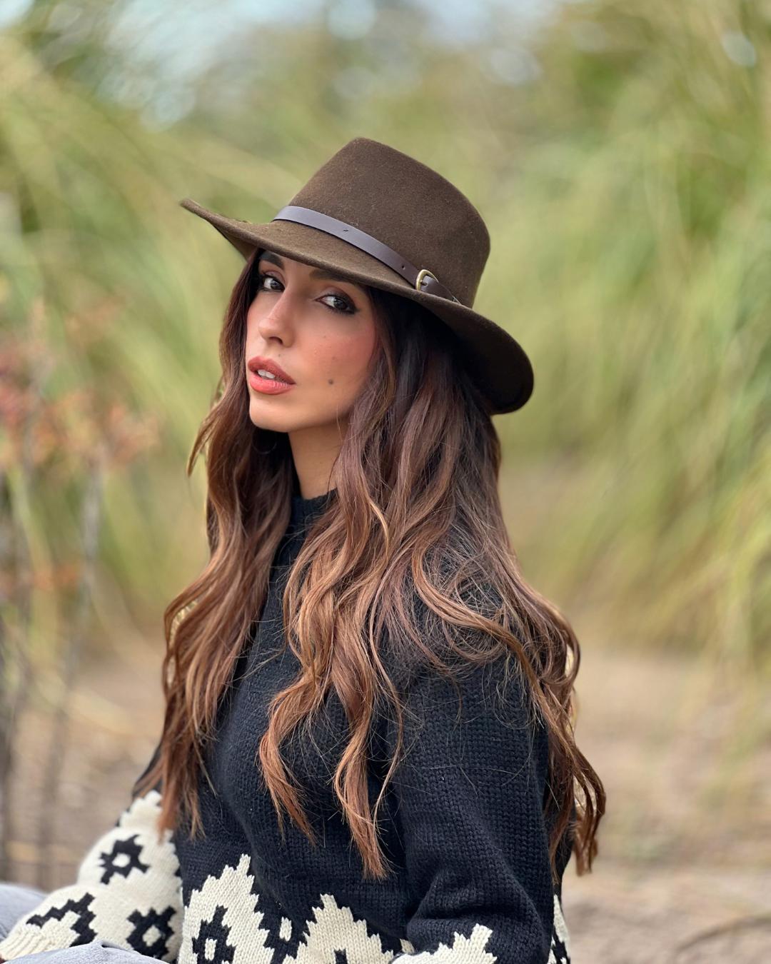 Sombrero Indiana Lana | Verde Musgo - Calafate Austral