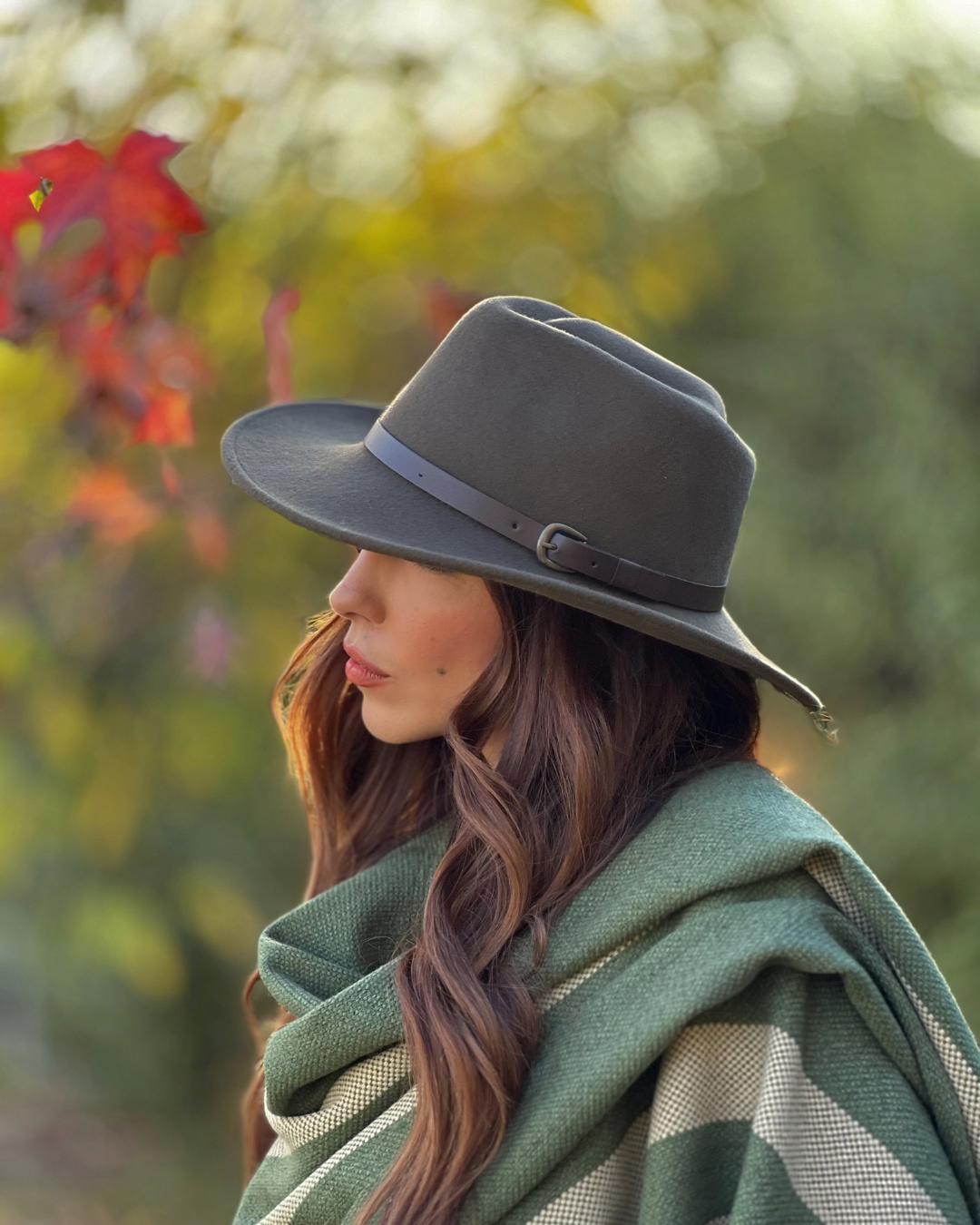 Sombrero Indiana Lana | Verde Oliva - Calafate Austral