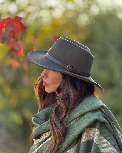 Sombrero Indiana Lana | Verde Oliva - Calafate Austral
