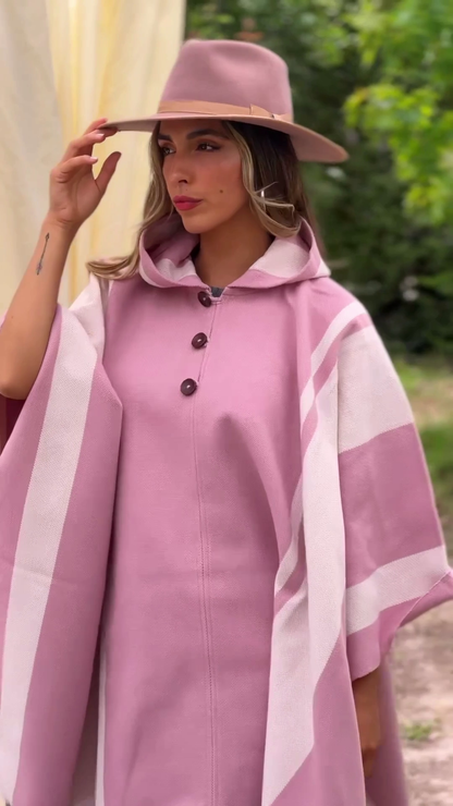 Poncho Ciprés Rosado & Nevado